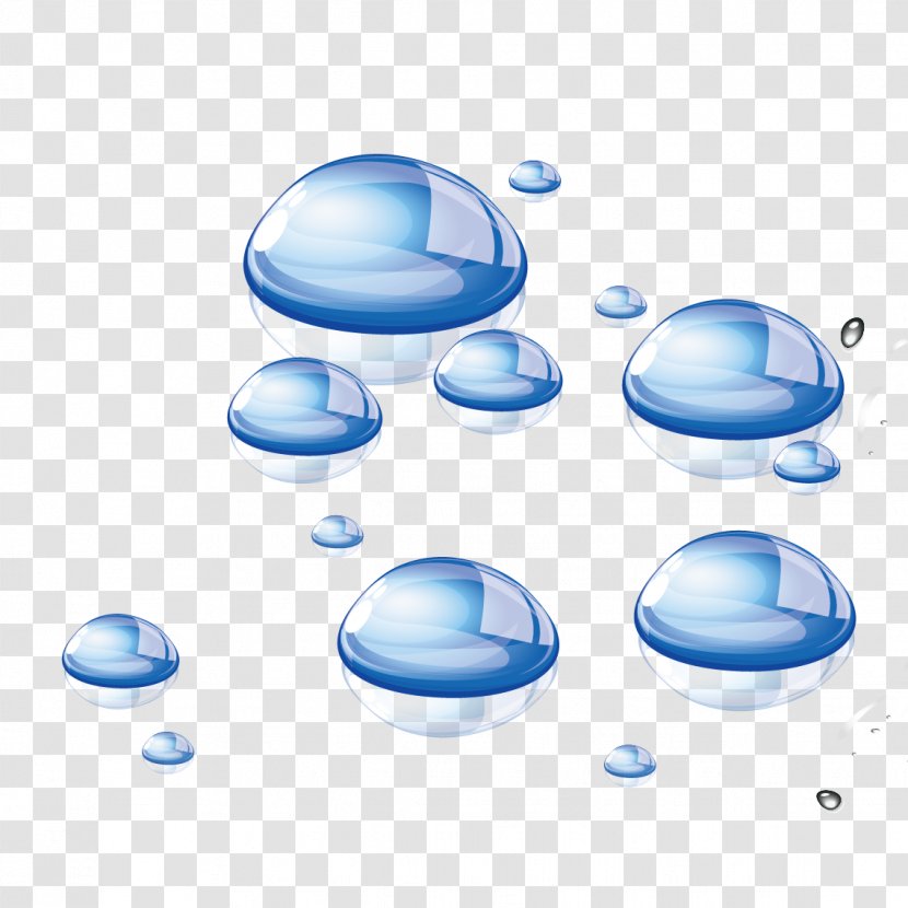 Blue Drop - Glass - Water Droplets Transparent PNG