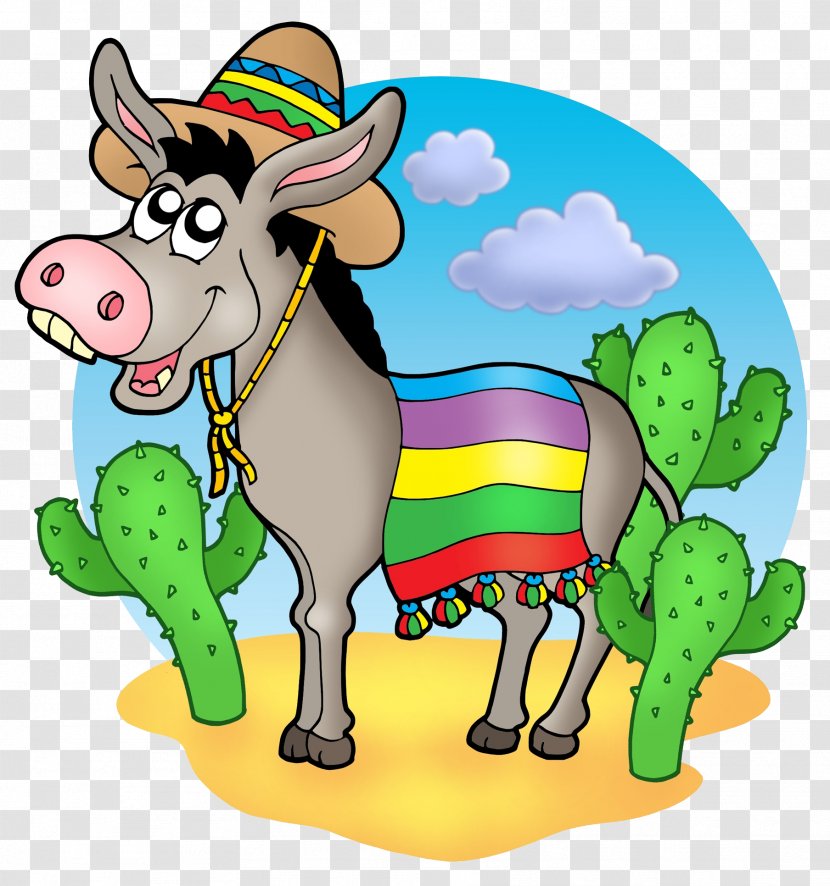 Mexicans Stock Photography Royalty-free Donkey Illustration - Livestock - A Pony In Hat Transparent PNG