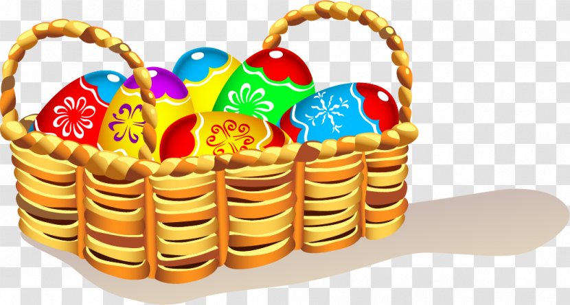Easter Bunny Basket Clip Art - Dish - Vector Painted Eggs Transparent PNG