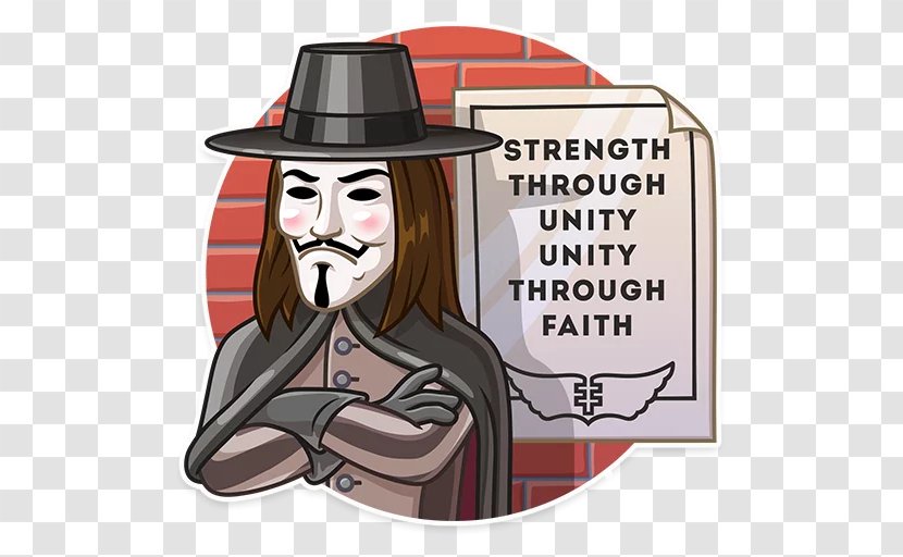 Guy Fawkes Sticker Telegram Clip Art - Anonymous - Day Transparent PNG