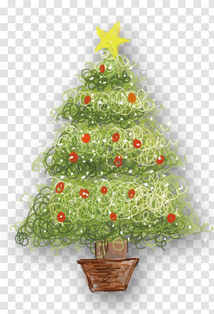 Christmas Tree Santa Claus Card Decoration - Decor - Fir Trees Illuminating Transparent PNG