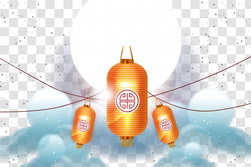 Lantern Moon - Orange - Vector Transparent PNG