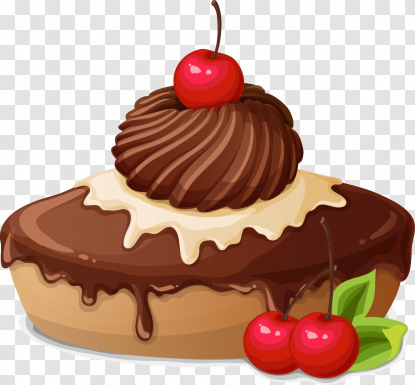Cherry Pie Chocolate Cake Bakery Cupcake Dulce De Leche - Delicious Transparent PNG