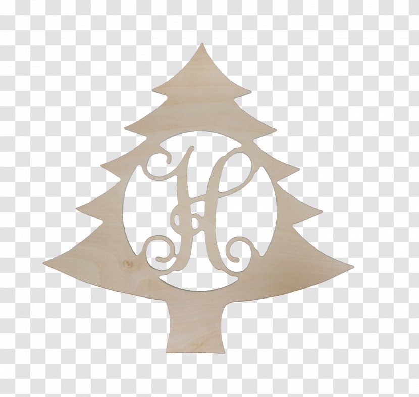 Monogram Wood Christmas Tree Paint - Snowflake - Hanger Transparent PNG
