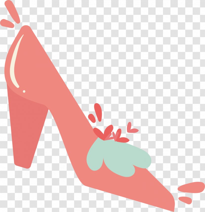 High-heeled Footwear Shoe Euclidean Vector - Shopping Bag - Pink High Heels Transparent PNG