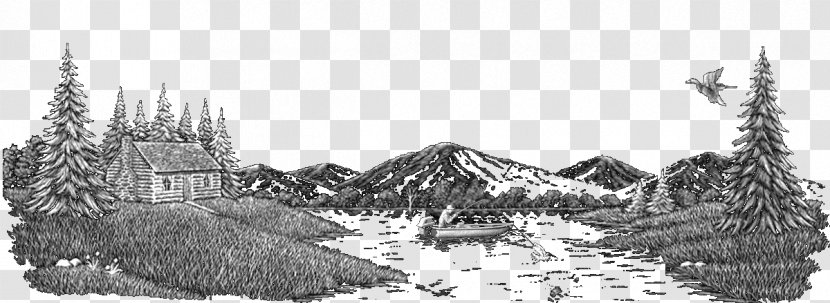 White - Artwork - Mountain Stream Transparent PNG