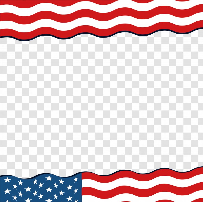 Flag Of The United States - National - Wave American Borders Transparent PNG