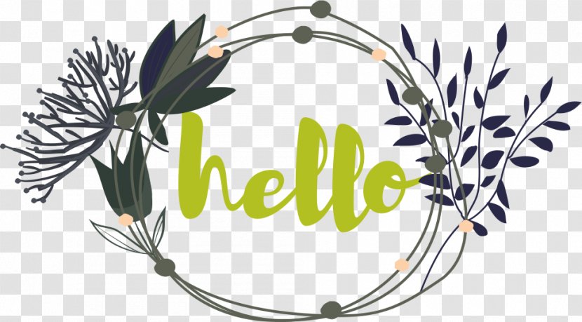 Plant Wreath Garland - Watercolor Painting - Hello Transparent PNG