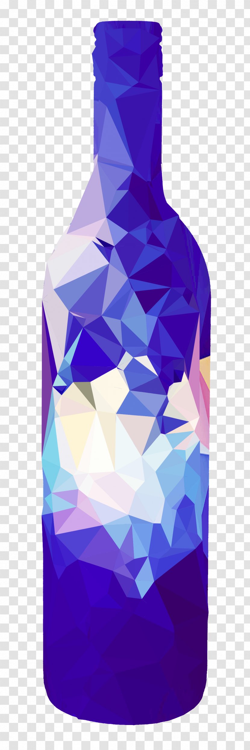 Glass Bottle Water Bottles Cobalt Blue - Triangle - Amethyst Transparent PNG