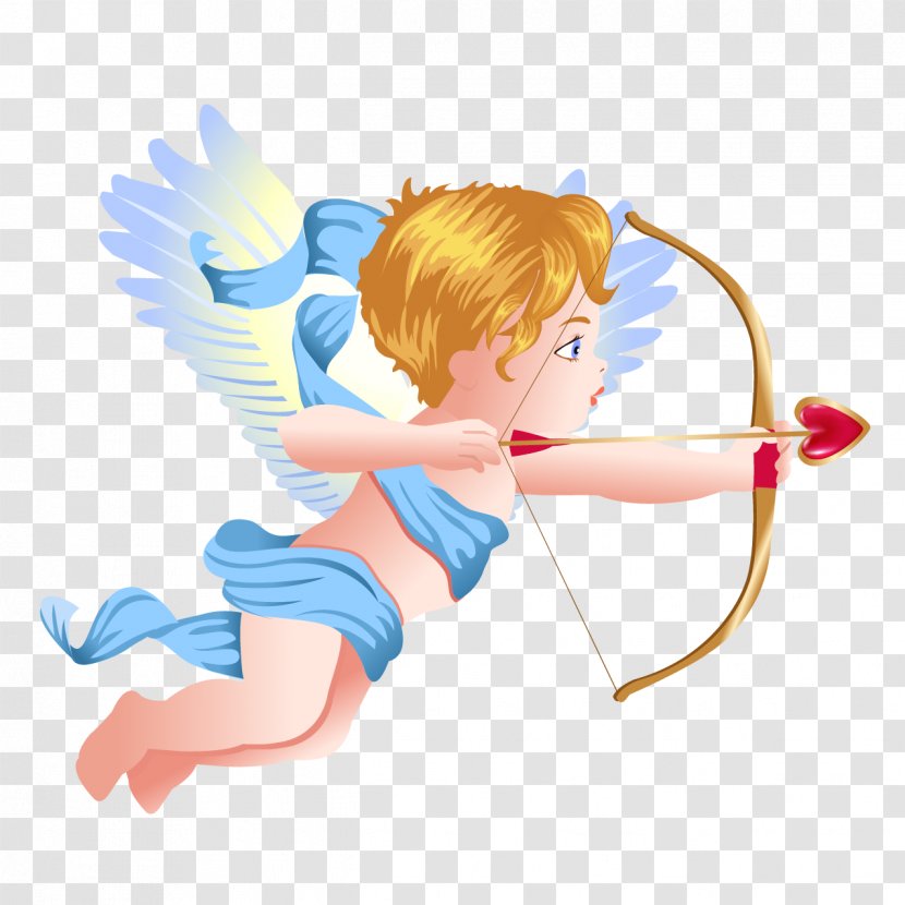 Cupids Bow Angel Love Clip Art - Silhouette - Cupid's Arrow Of Transparent PNG