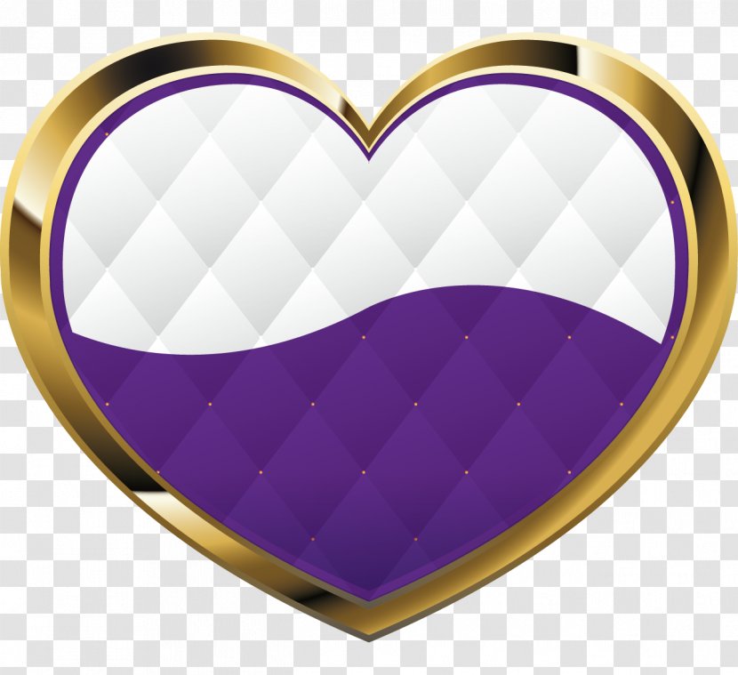 Purple Heart Euclidean Vector Metal - Space - Heart-shaped Material Retro Button Transparent PNG
