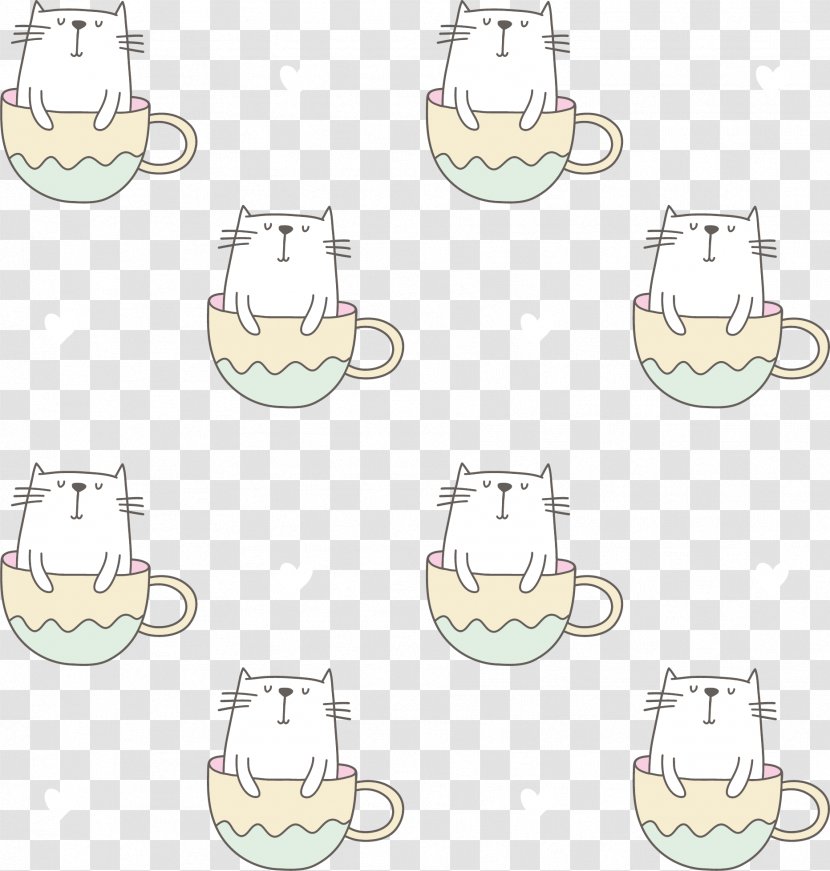 Cat - Comics - Vector Cup Of Cats Transparent PNG