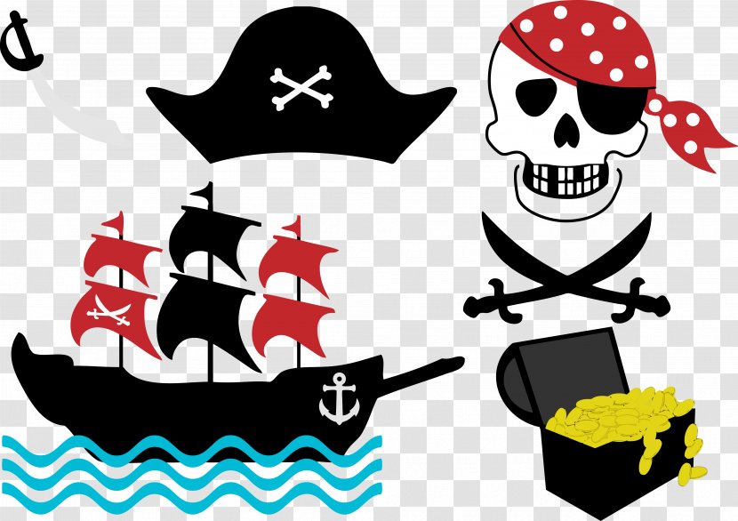 Piracy Free Content Clip Art - Vector Pirate Ship Transparent PNG
