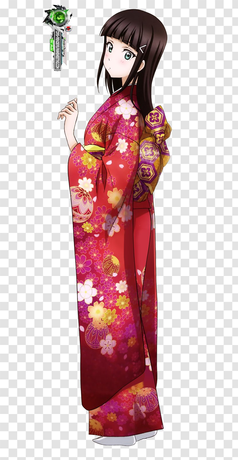 Kimono Clothing Dress Yukata Costume - Heart Transparent PNG