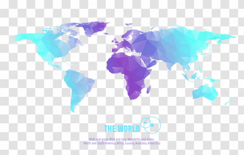 World Map Globe - Text - Crystal Vector Colorful Transparent PNG