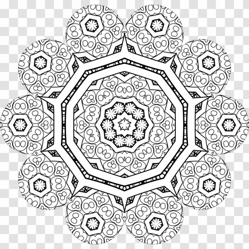 Book Black And White - Doilies - Coloring Motif Transparent PNG