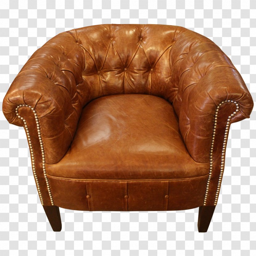 Club Chair Brown Leather Caramel Color Transparent PNG