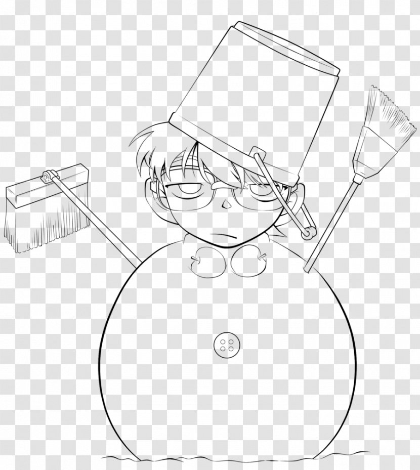 Line Art Cartoon Sketch - Conan Edogawa Transparent PNG