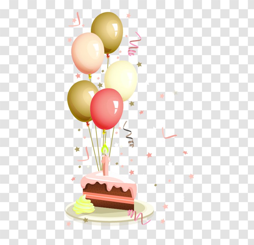 Birthday Cake Wish Party - Balloon Decoration Ribbons Transparent PNG