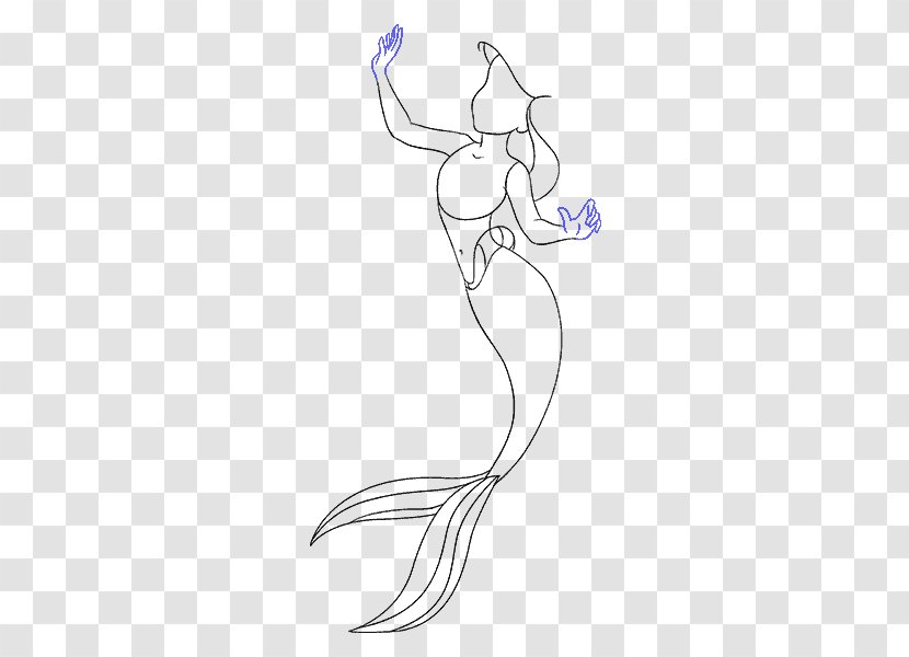 Sketch Finger Illustration Drawing Line Art - Tree - Mermaid Tattoo Transparent PNG