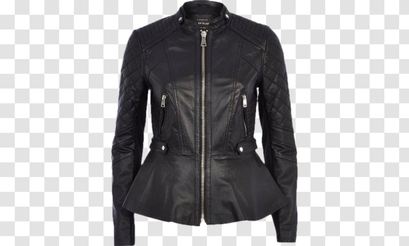 Leather Jacket Peplum Coat - Blazer Transparent PNG