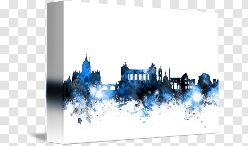 Rome Skyline Art Canvas Print - Italy Transparent PNG