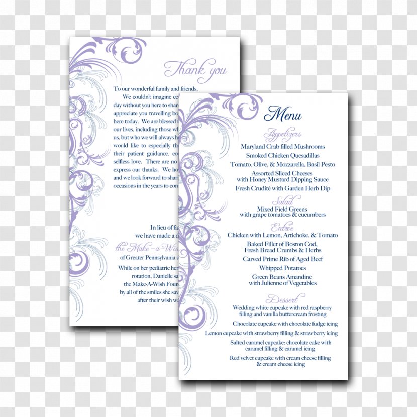 Purple Navy Blue Menu Wedding Reception Transparent PNG
