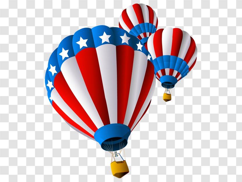 Hot Air Balloon Flight Aviation Clip Art - USA Clipart Transparent PNG