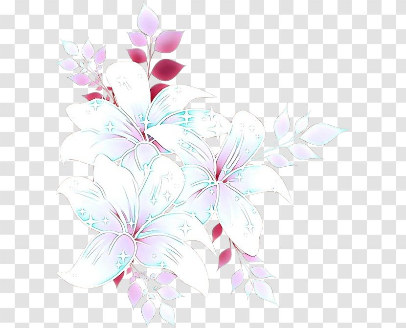 Floral Design Cut Flowers Pattern - Pink - Branching Transparent PNG