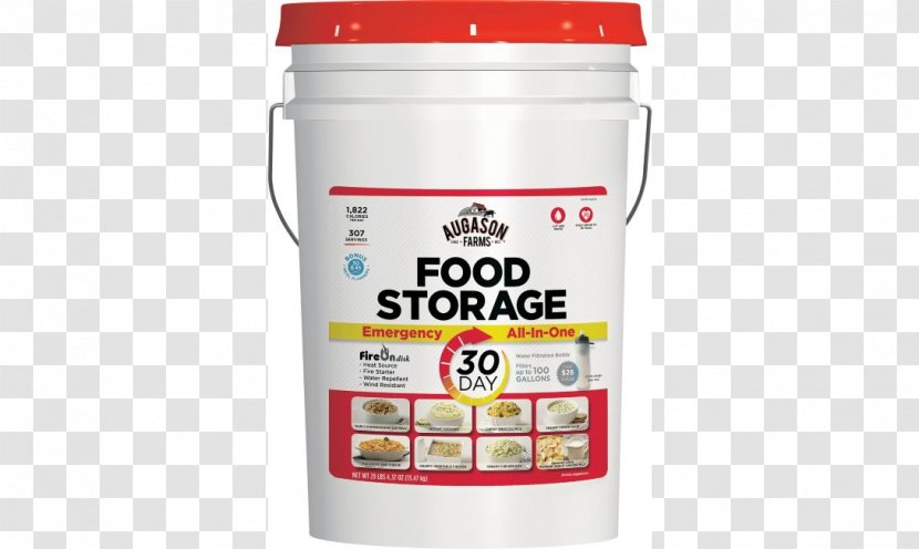 Food Storage Pail Bucket Emergency Rations - Serving Size - Farm Milk Transparent PNG