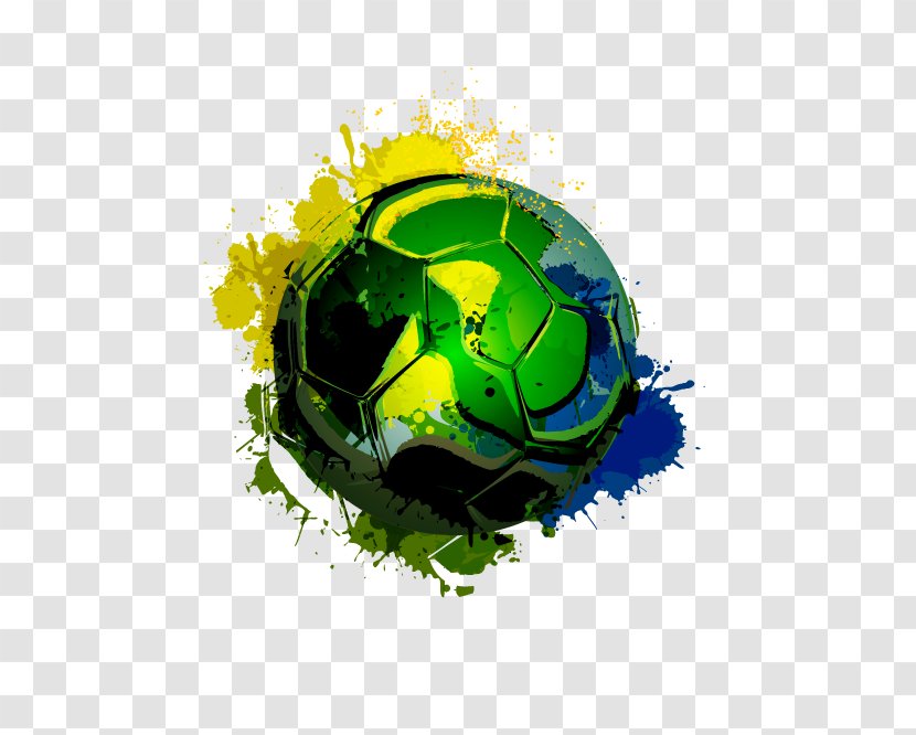 Brazil Football FIFA World Cup Ink - Grass - Colorful Vector Transparent PNG