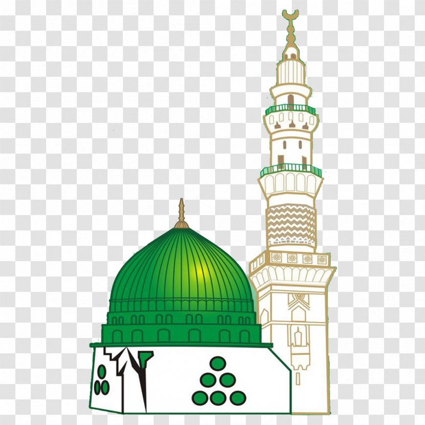 Al-Masjid An-Nabawi Great Mosque Of Mecca Green Dome Imam Ali - Medieval Architecture - Muslim Prayer Transparent PNG