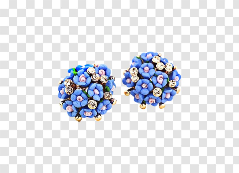 Earring Gemstone Blue Jewellery Bead - Brilliant - Snowflake Bling Earrings Transparent PNG