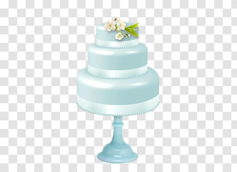 Wedding Cake Layer Torte - Aqua - Three Pale Blue Transparent PNG