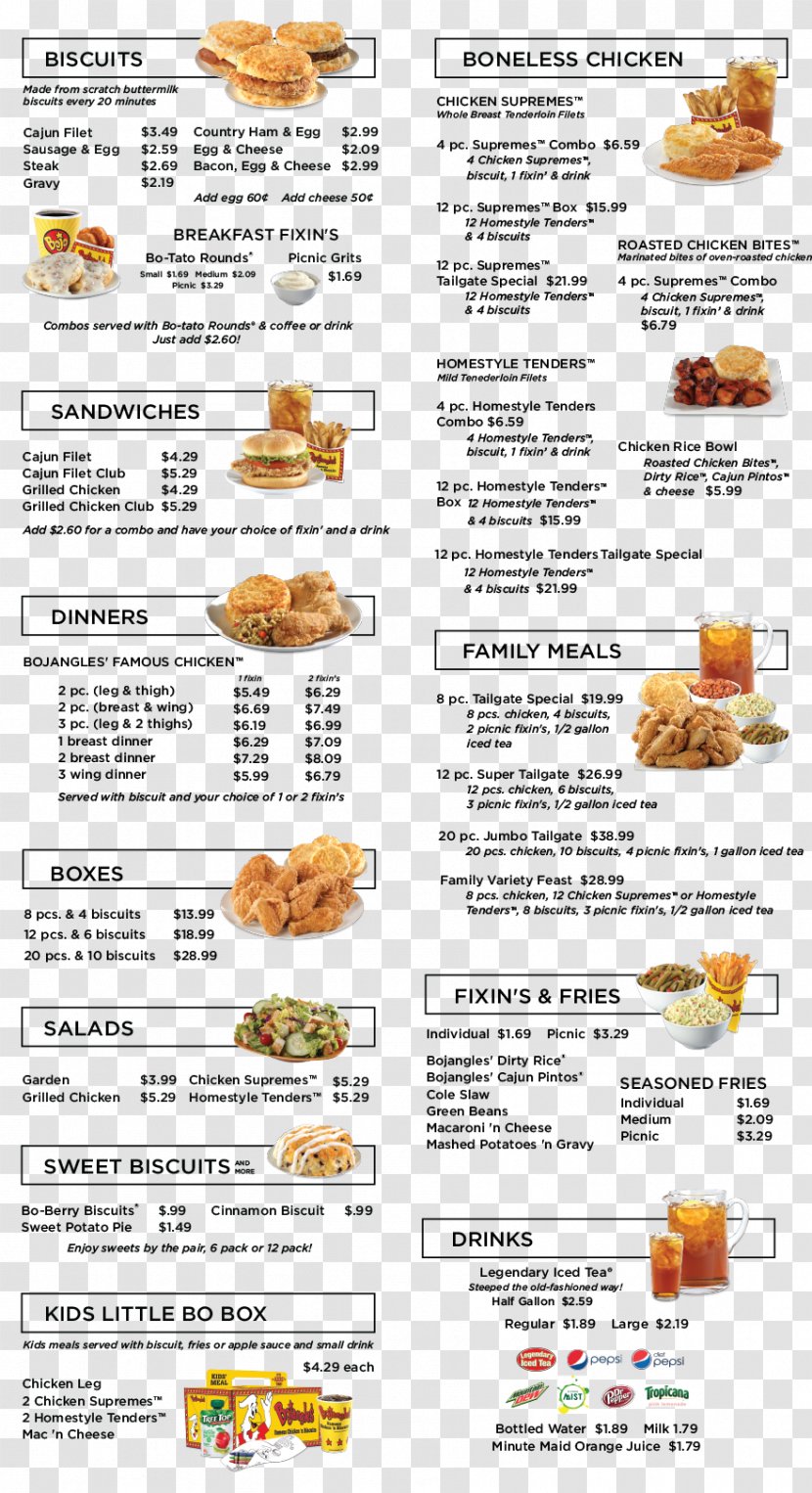 Breakfast Food Bojangles' Famous Chicken 'n Biscuits Menu Transparent PNG