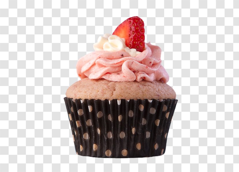 Cupcake Strawberry Cream Cake Red Velvet Shortcake - Toppings Transparent PNG