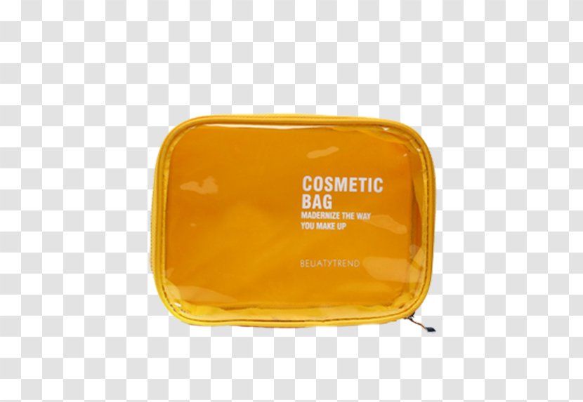 Handbag Cosmetics - Makeup - Yellow Medium Cosmetic Bag Transparent PNG
