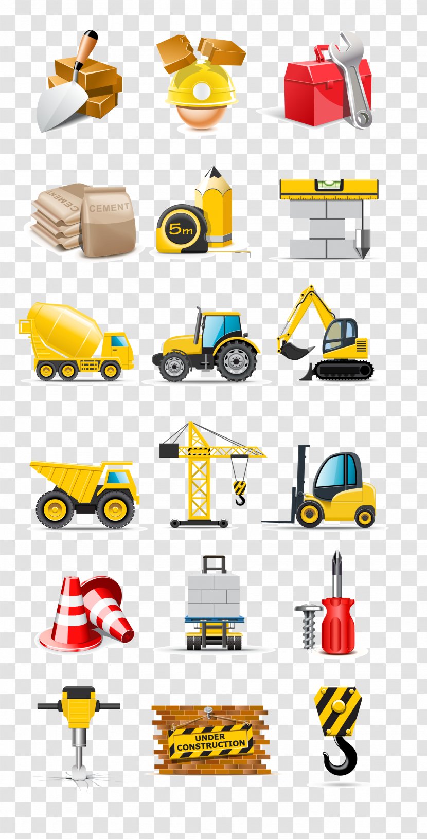 Heavy Machinery Architectural Engineering Truck Vehicle Clip Art - Area - Construction Sites Icon Vector Material Free Download Transparent PNG