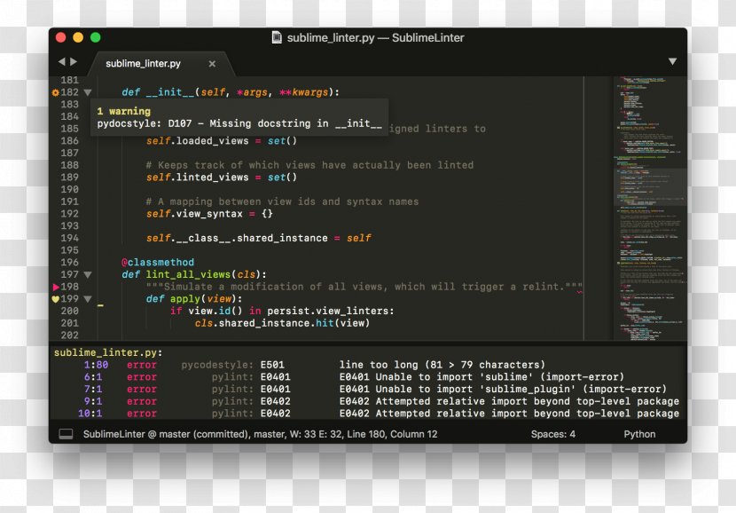 Lint Sublime Text Source Code Computer Program Python - Github Transparent PNG