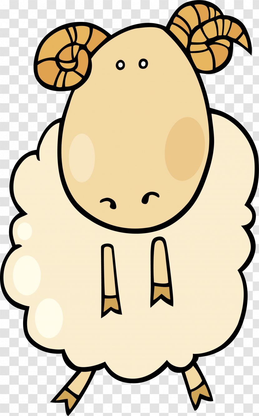 Aries Astrological Sign Zodiac Cartoon Illustration - Horoscope - Beige Cute Goat Transparent PNG