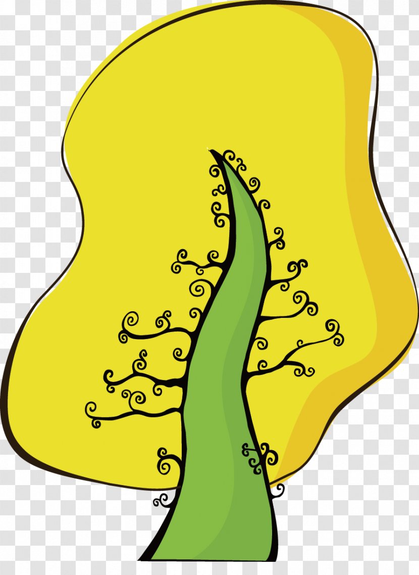 Tree Cartoon - Yellow - Cute Transparent PNG