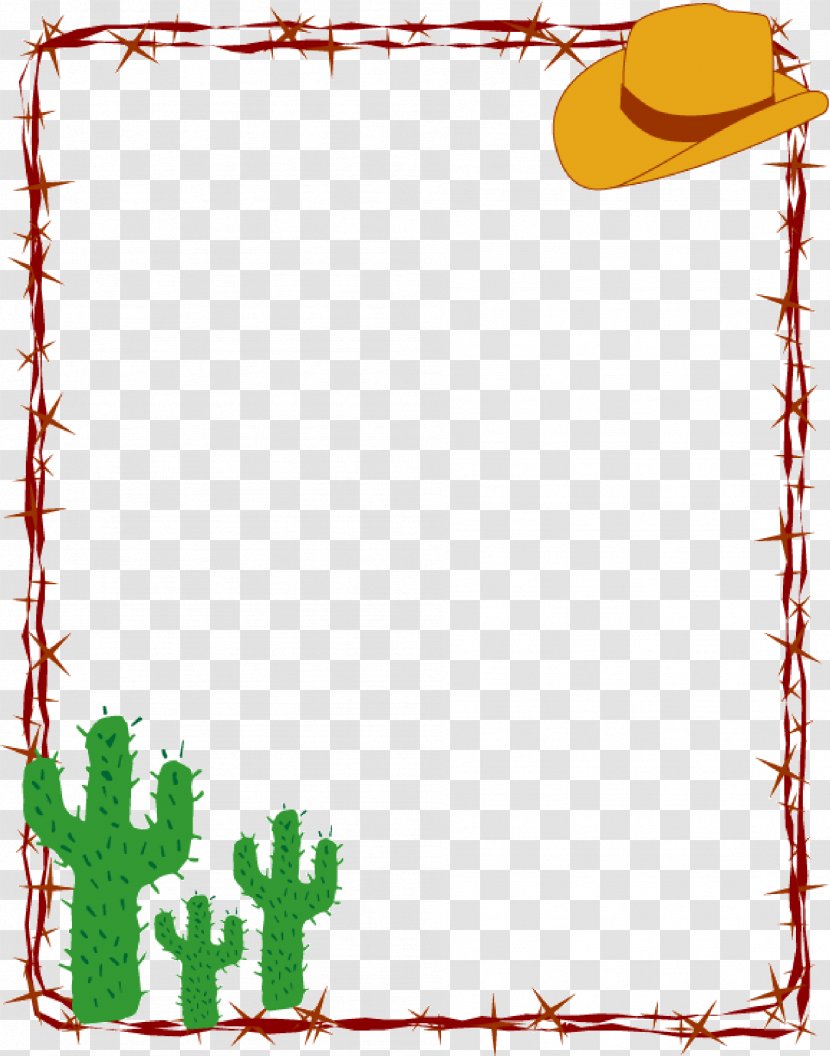 American Frontier Cowboy Western Clip Art - Border - Document Transparent PNG