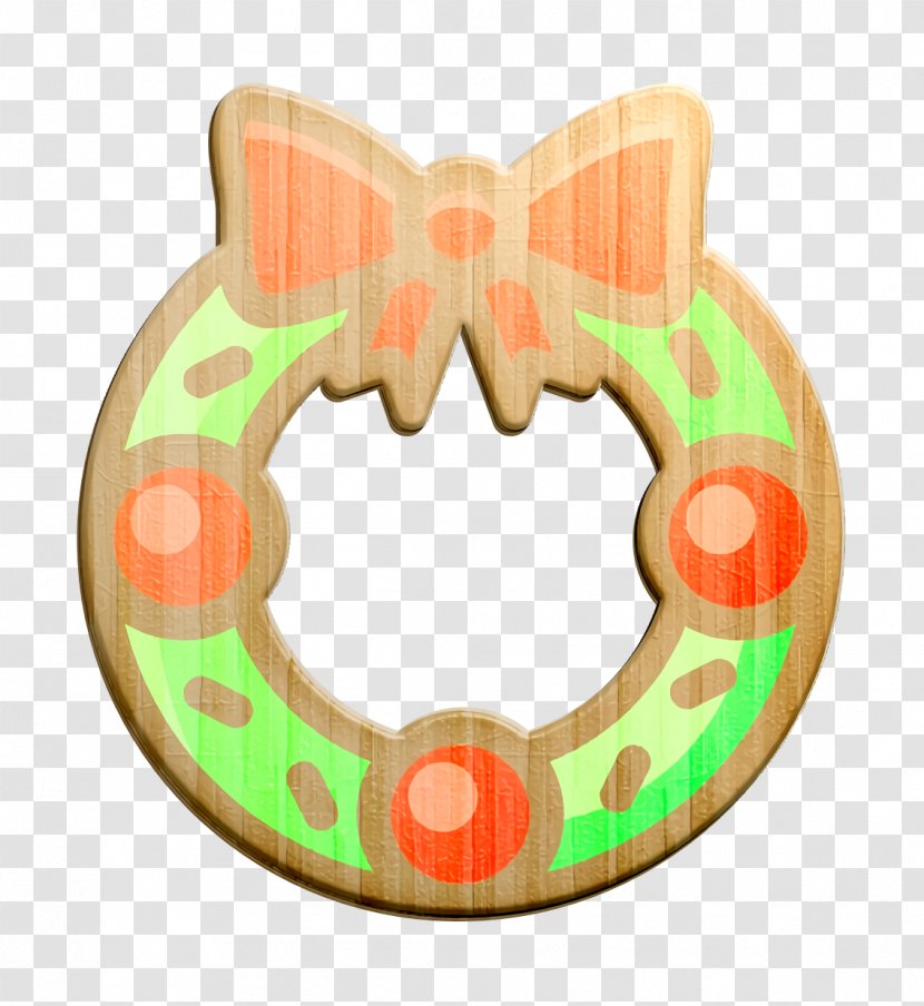 Christmas Icon Ornament Wreath - Doughnut Orange Transparent PNG