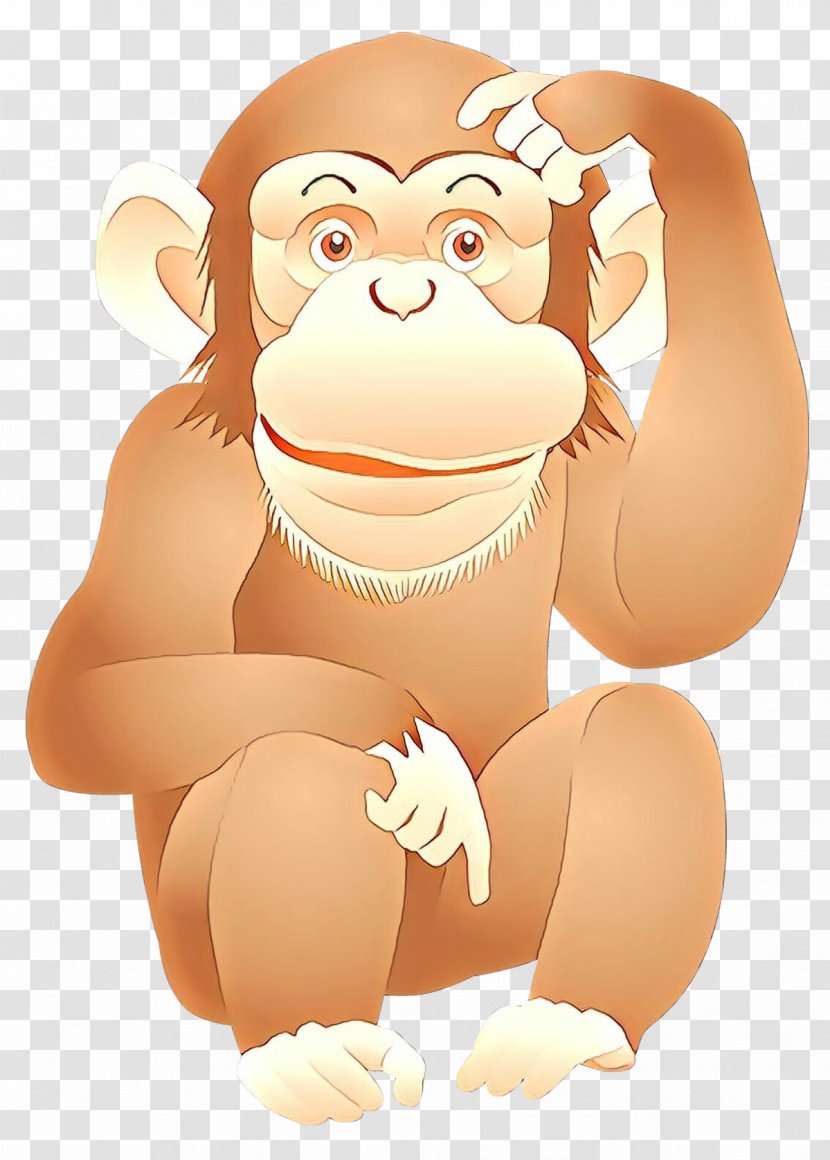 Cartoon Animated Clip Art Old World Monkey Common Chimpanzee - Fawn - Animation Transparent PNG