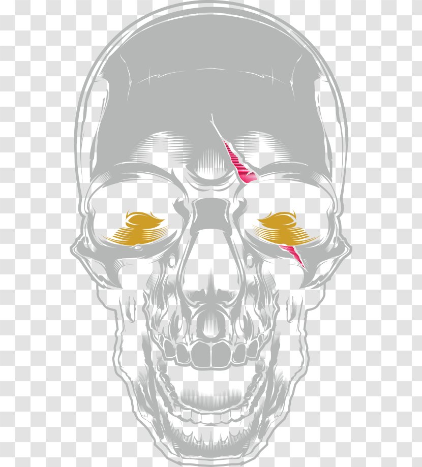 Visual Arts Skull Illustration - Fictional Character - Vector Horror Marrow Head Transparent PNG
