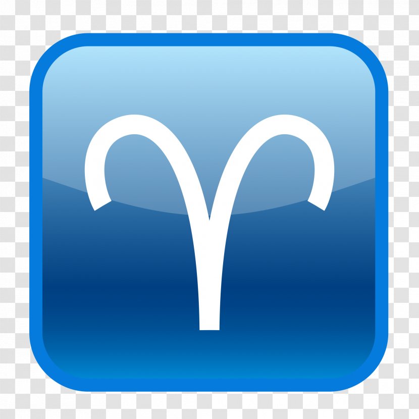 Horoscope Logo Electric Blue Astrological Sign Symbol - Aries Transparent PNG