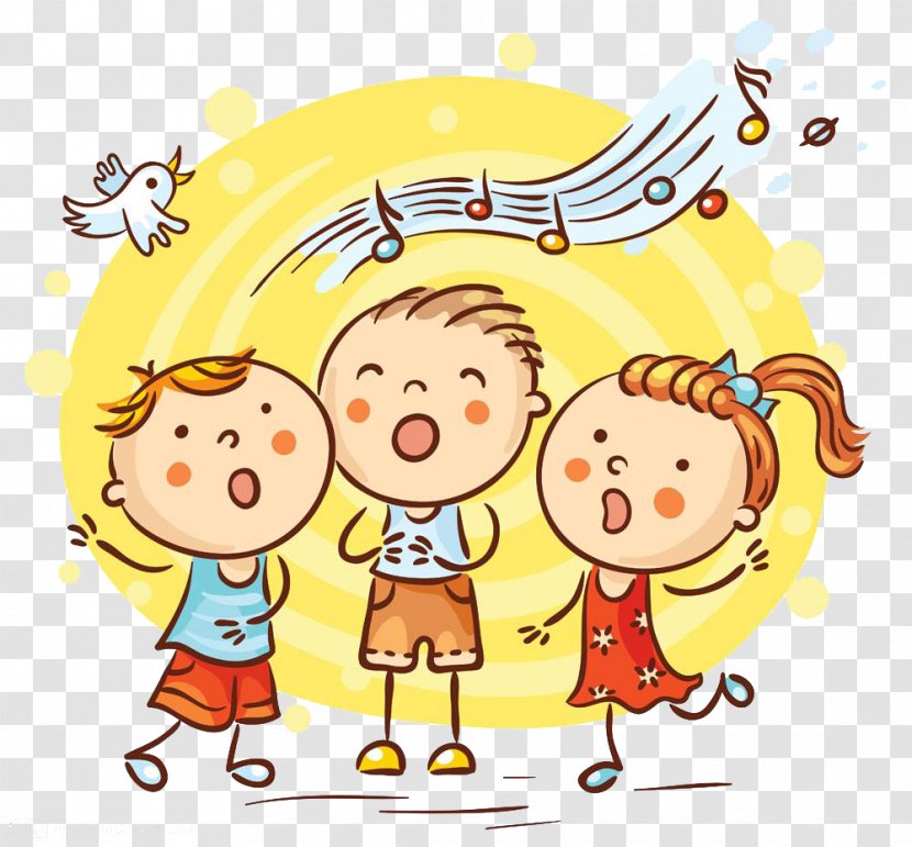 Singing Cartoon Song Illustration - Frame - Children's Material Transparent PNG