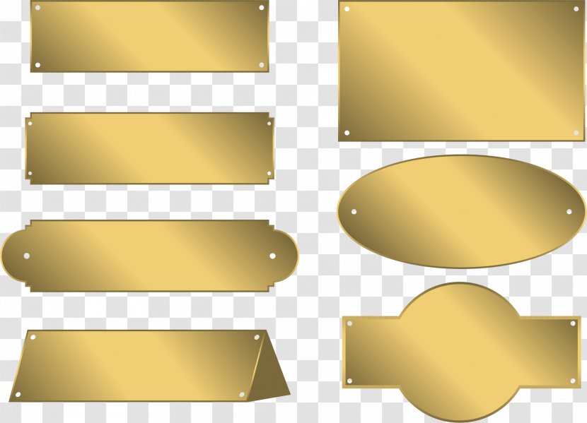 Metal Name Plates & Tags Gold Bronze - Signs Transparent PNG