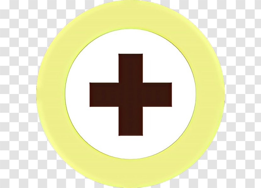 Yellow Cross Symbol Circle Plate - Logo Transparent PNG