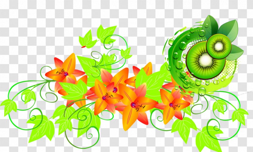 Kiwifruit Juice Clip Art - Vegetable - Colorful Garlands Kiwi Slices Transparent PNG